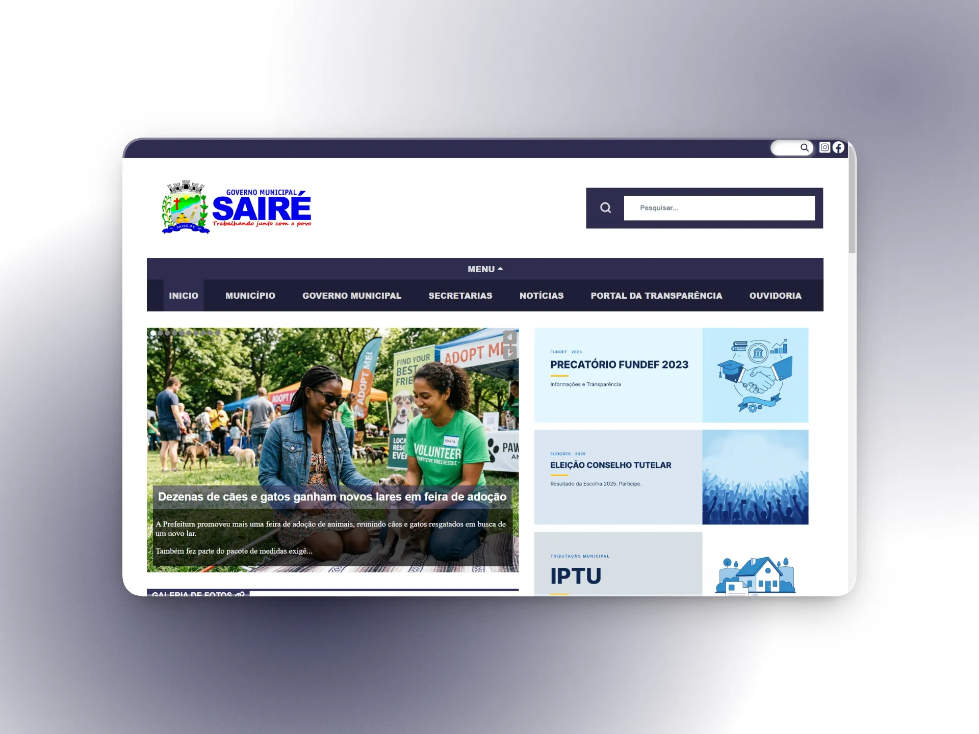 Preview do site